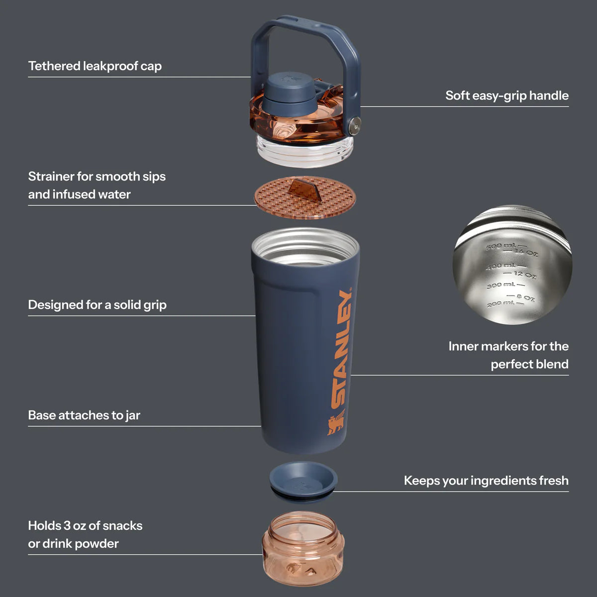 The Vitalize Shaker Bottle 20oz (591ml)